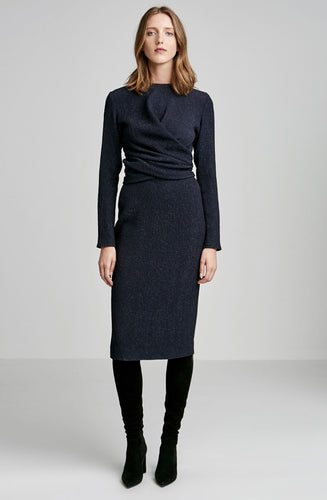 STRETCH REPTILE TIE FRONT DRESS