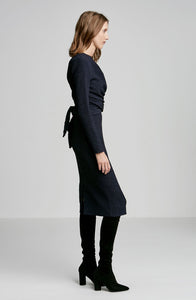 STRETCH REPTILE TIE FRONT DRESS