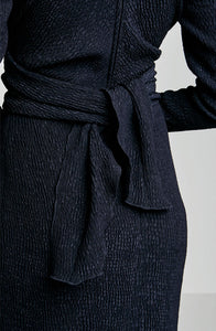 STRETCH REPTILE TIE FRONT DRESS