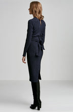 STRETCH REPTILE TIE FRONT DRESS