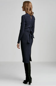 STRETCH REPTILE TIE FRONT DRESS