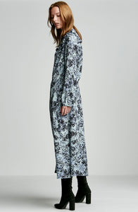 PRINTED RUFFLE DRESS