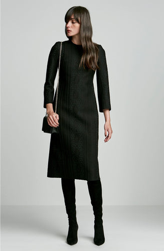 BONDED WOOL LACE DRESS