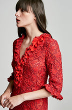GUIPURE LACE V NECK DRESS