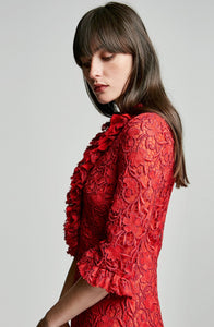 GUIPURE LACE V NECK DRESS