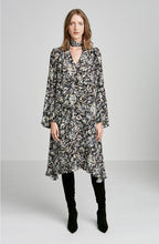 PRINTED RUFFLE HEM DRESS