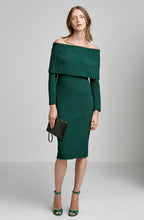 STRETCH REPTILE COLD SHOULDER DRESS