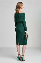 STRETCH REPTILE COLD SHOULDER DRESS