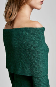 STRETCH REPTILE COLD SHOULDER DRESS
