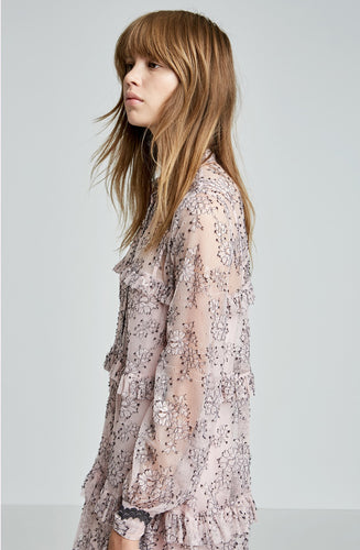 TIERED TRIANGLE LACE DRESS