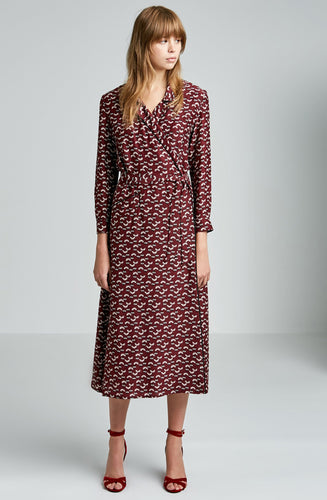 PRINTED ROBE DRESS