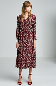 PRINTED ROBE DRESS