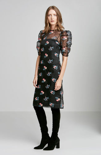 RUFFLE SLEEVE DRESS