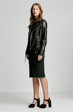 LEATHER BUCKLE BIKER JACKET