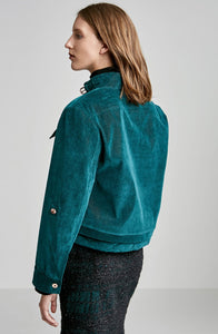 QUILTED DETAIL VELVET JACKET