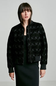 EMBROIDERED VELVET BOMBER