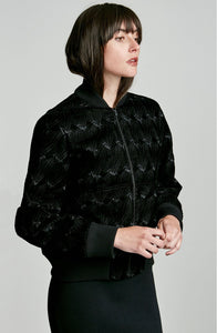 EMBROIDERED VELVET BOMBER