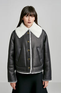 SHEARLING TRAPEZE JACKET