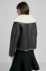 SHEARLING TRAPEZE JACKET