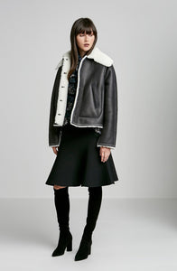 SHEARLING TRAPEZE JACKET