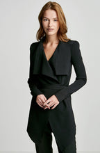 CREPE KNIT DRAPE FRONT JACKET