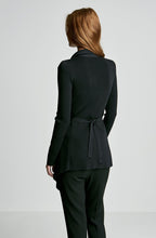 CREPE KNIT DRAPE FRONT JACKET