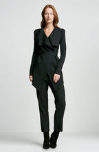 CREPE KNIT DRAPE FRONT JACKET