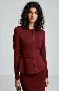 CREPE KNIT CURVED HEM JACKET