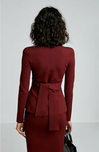 CREPE KNIT CURVED HEM JACKET