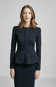 CREPE KNIT CURVED HEM JACKET