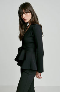CREPE KNIT WRAP JACKET