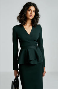 CREPE KNIT WRAP JACKET
