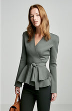 CREPE KNIT WRAP JACKET