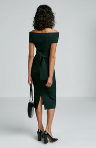 CREPE KNIT COLD SHOULDER MILANO DRESS