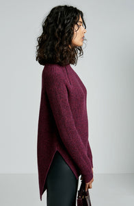 CASHMERE WOOL ZIP NECK SWEATER