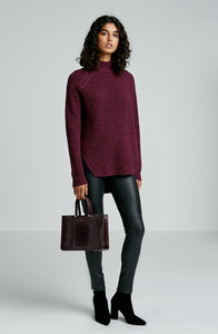CASHMERE WOOL ZIP NECK SWEATER