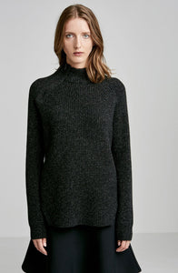 CASHMERE WOOL ZIP NECK SWEATER