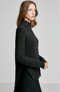 CASHMERE WOOL ZIP NECK SWEATER