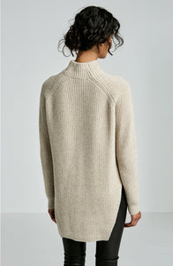 CASHMERE WOOL ZIP NECK SWEATER
