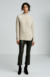 CASHMERE WOOL ZIP NECK SWEATER