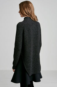 CASHMERE WOOL CROP SHIRTTAIL SWT