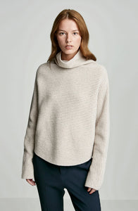 CASHMERE WOOL CROP SHIRTTAIL SWT