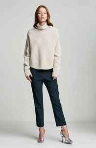 CASHMERE WOOL CROP SHIRTTAIL SWT