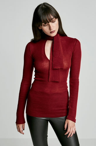 BABYWOOL TIE NECK TEE