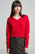 CASHMERE CROPPED V-NECK SWEATER