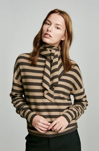 CASHMERE CROPPED STRIPE SWEATER