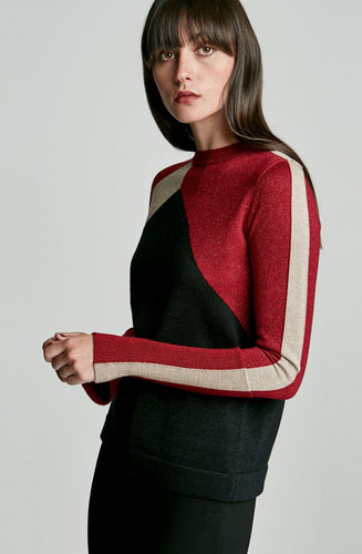 MERINO COLOUR BLOCKED SWEATER