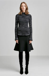 PRINTED MERINO RIB SWEATER