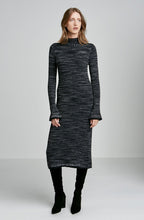 PRINTED MERINO RIB DRESS