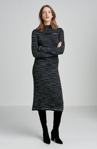 PRINTED MERINO RIB DRESS